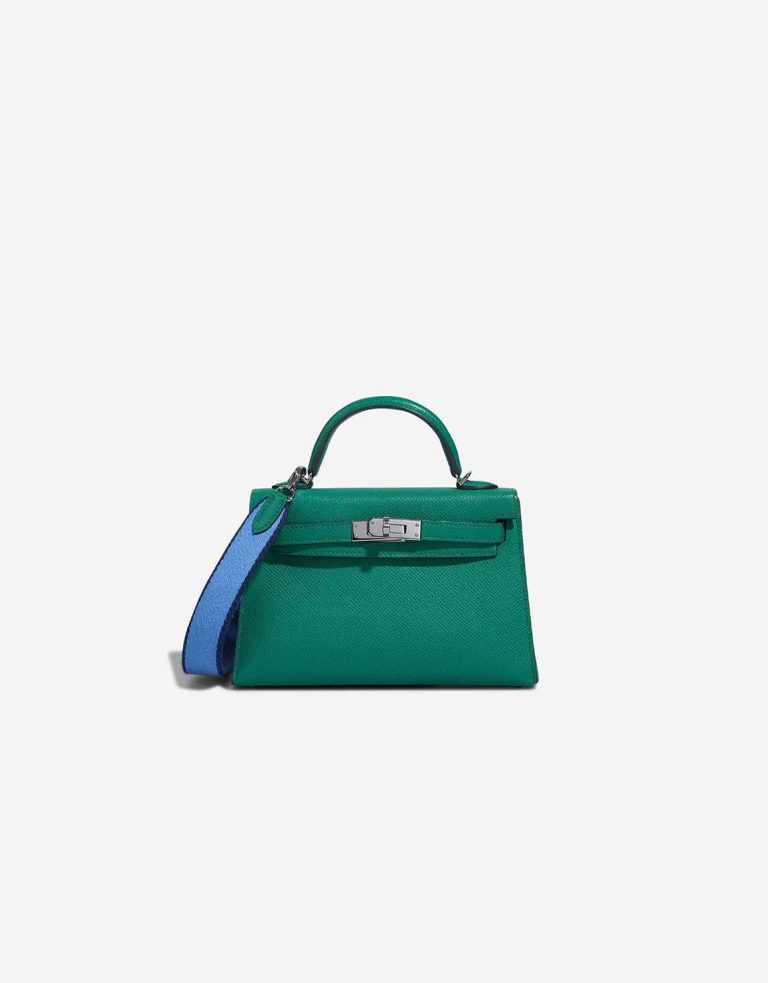 Hermès Kelly Mini Epsom Vert Jade / Bleu Paradis / Bleu Saphir Front | Sell your designer bag