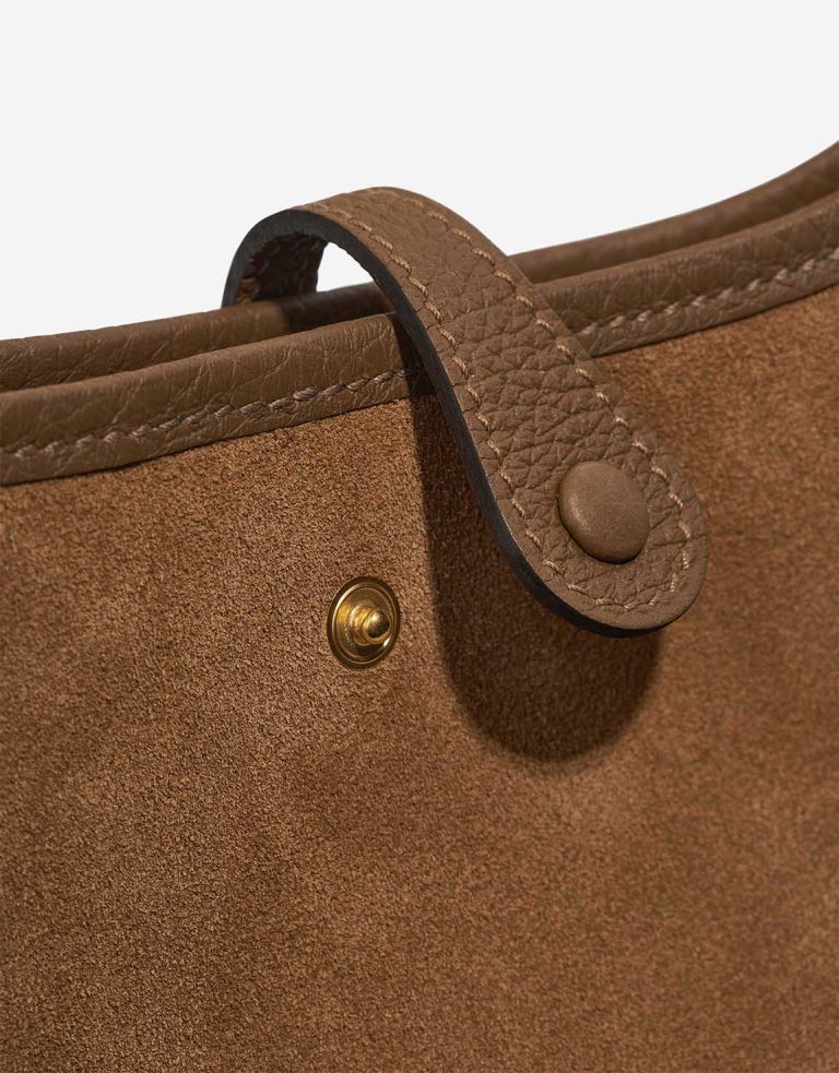 Hermès Evelyne Grizzly 16 Doblis Suede Chamois / Alezan / Gold Closing System | Sell your designer bag