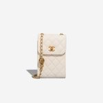 Chanel Phone Holder Lamb White Front | Sell your designer bag