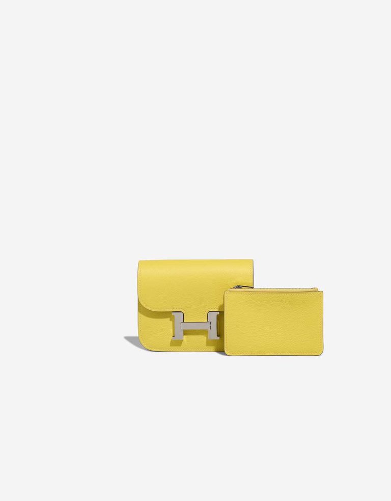 Hermès Constance Slim Wallet Evercolor Lime Front | Sell your designer bag