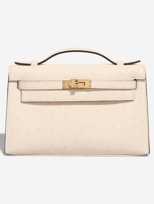 Hermès Kelly Pochette Mini Ostrich Nata Front | Sell your designer bag