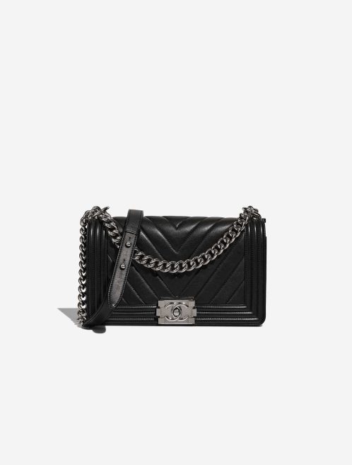 Chanel Boy Old Medium Lamb Black Front | Sell your designer bag