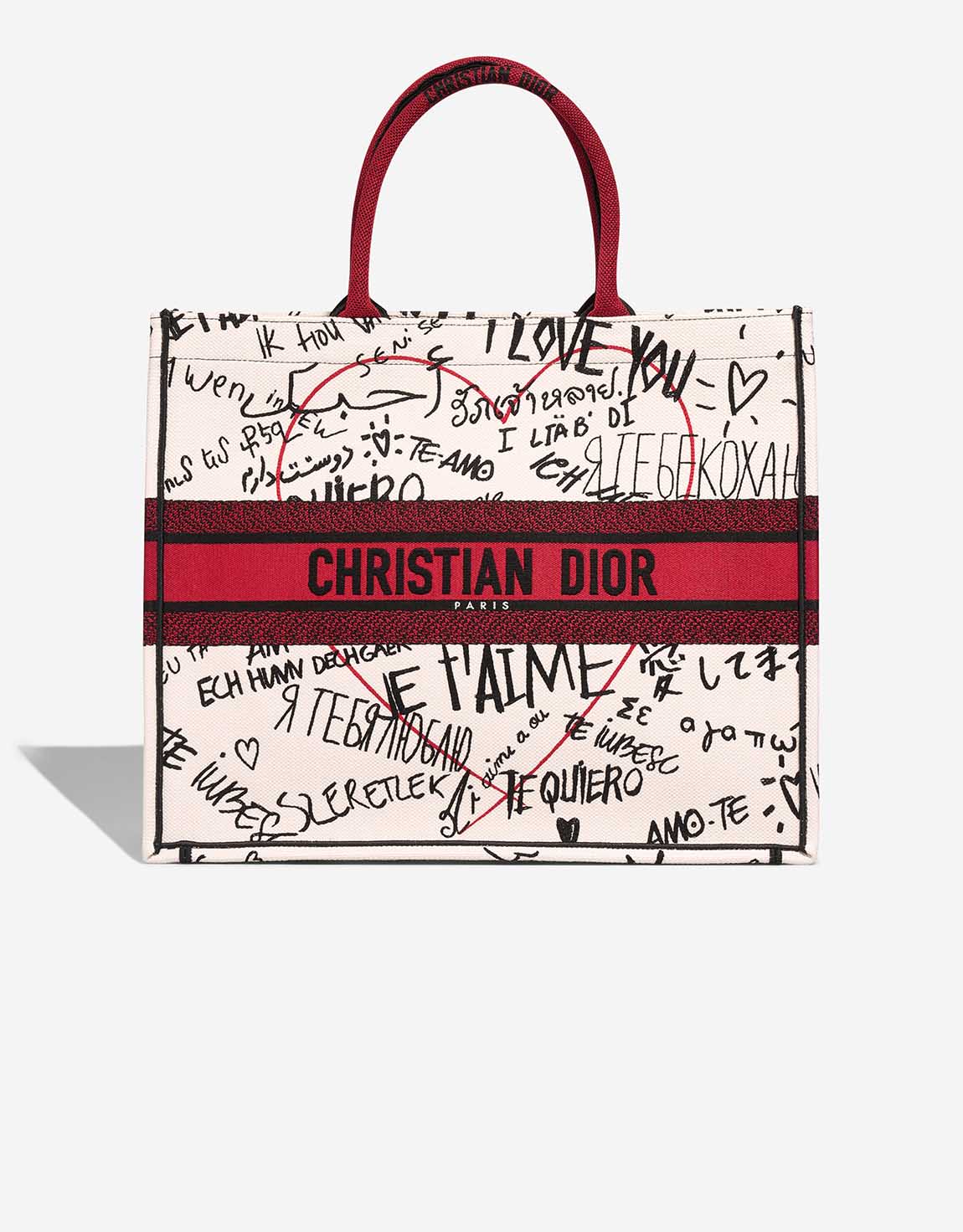 AW24/25◆Miss Dior Graffiti エンブロイダリー Book Tote large CHRISTIAN DIOR Canvas Embroidered Large Miss Dior Graffiti