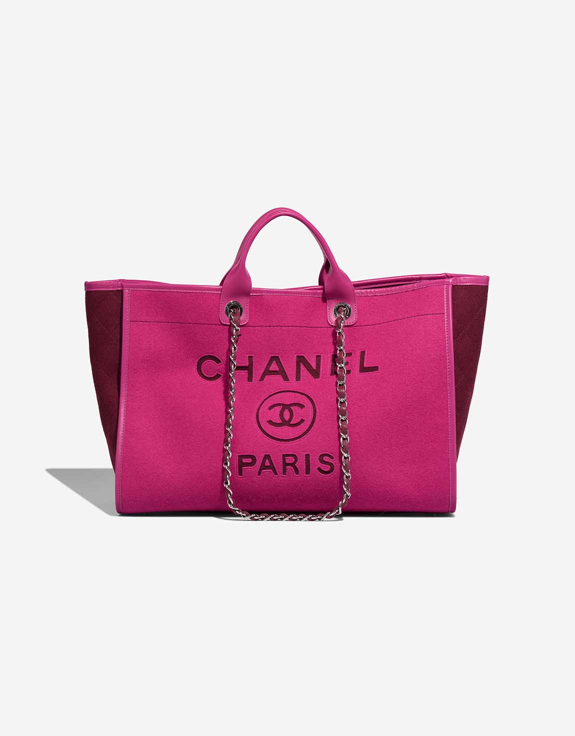 Chanel Deauville Large Felt / Lamb Fuchsia / Bordeaux | SACLÀB