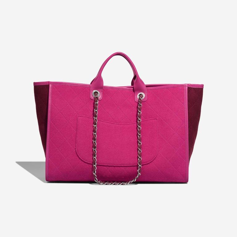 Pre-owned Chanel bag Deauville Large Felt / Lamb Fuchsia / Bordeaux Multicolour, Pink, Violet | Sell your designer bag on Saclab.com