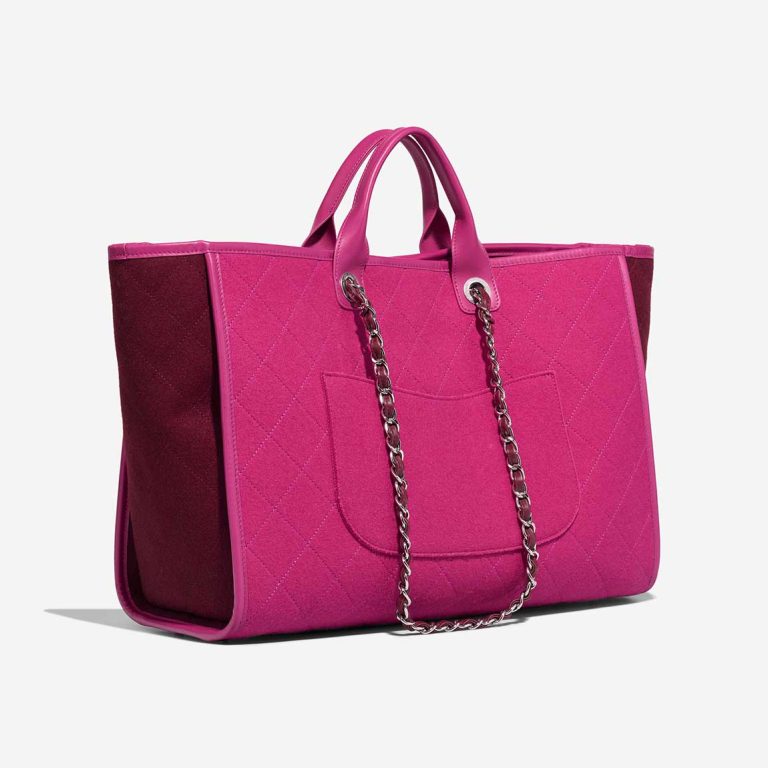 Pre-owned Chanel bag Deauville Large Felt / Lamb Fuchsia / Bordeaux Multicolour, Pink, Violet | Sell your designer bag on Saclab.com