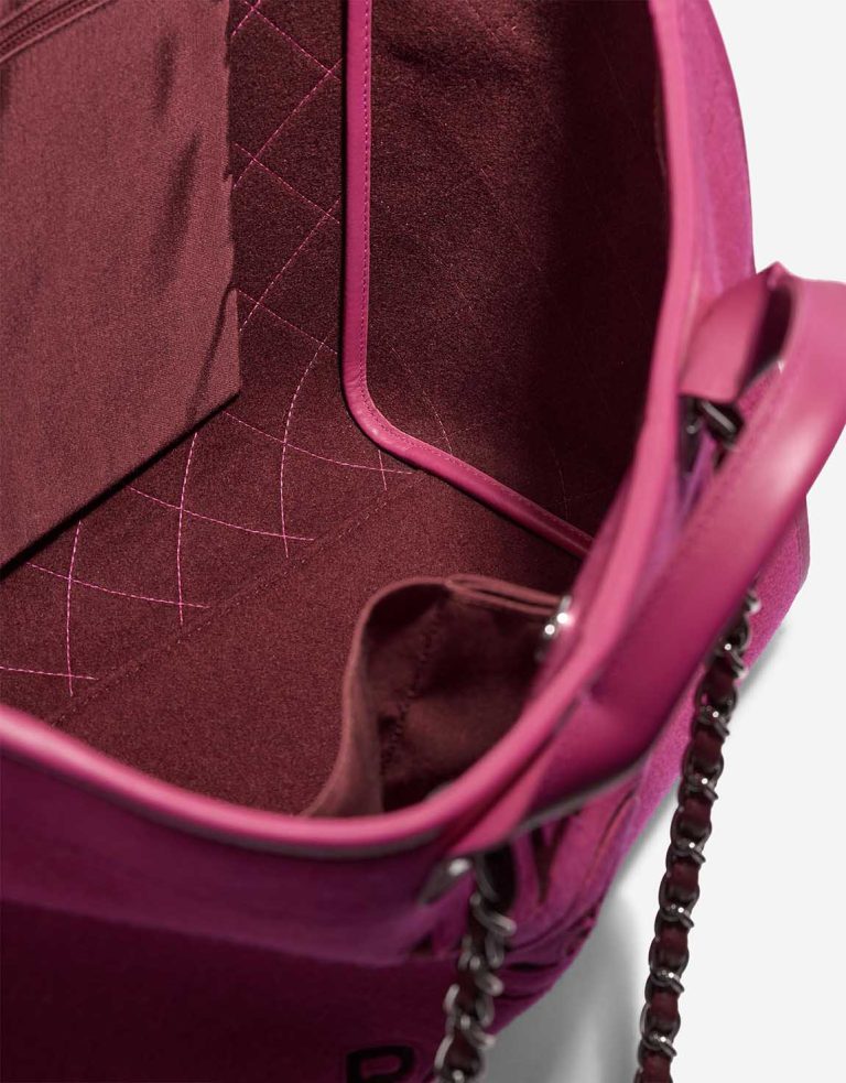 Pre-owned Chanel bag Deauville Large Felt / Lamb Fuchsia / Bordeaux Multicolour, Pink, Violet | Sell your designer bag on Saclab.com