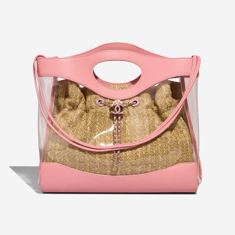 Chanel Shopping Tote Large Calf / Rattan / PVC Blush / Beige Front | Sell your designer bag