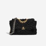 Chanel 19 Flap Bag Large Shearling Black Front | Sell your designer bag