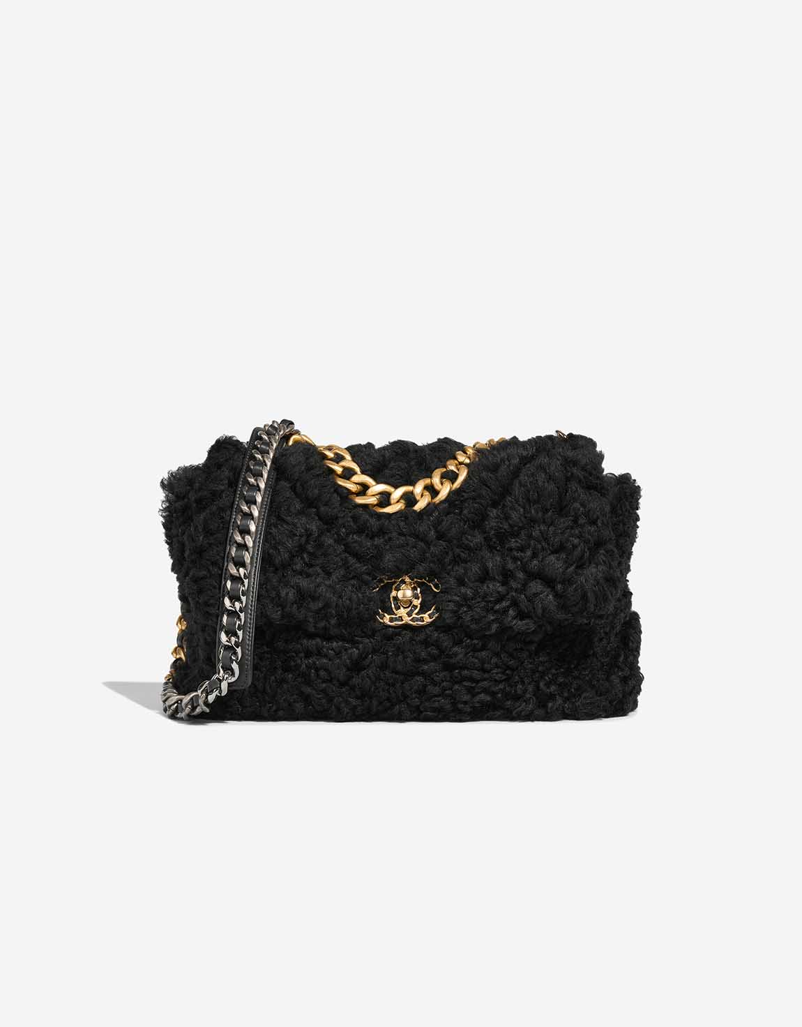 Chanel 19 Flap Bag Large Shearling Black | SACLÀB