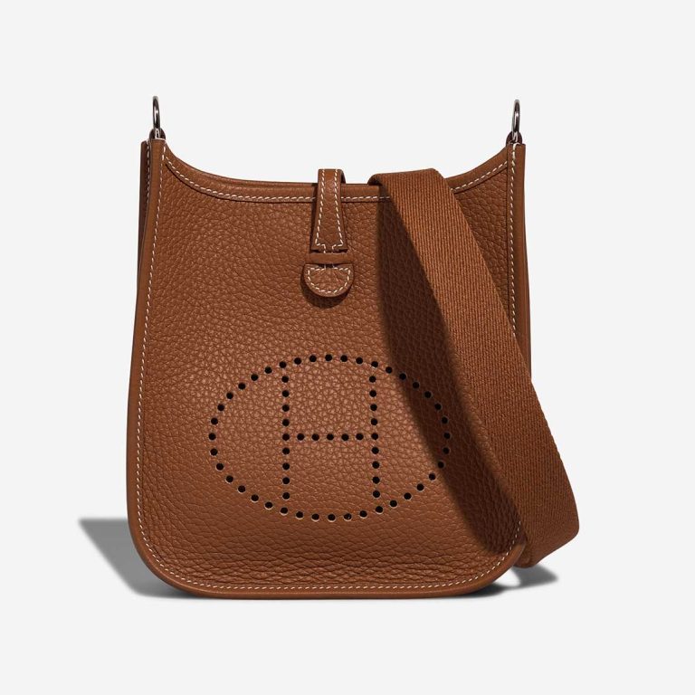 Hermès Evelyne 16 Taurillon Clémence Gold Front | Sell your designer bag