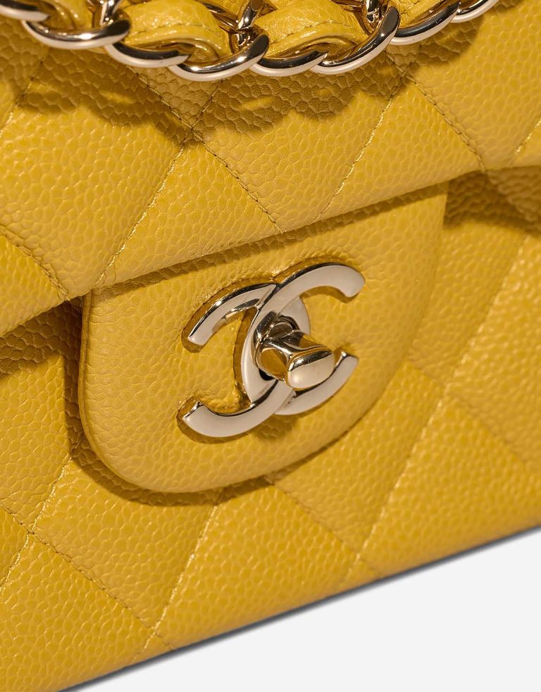 Chanel Timeless Jumbo Caviar Amber Closing System | Sell your designer bag