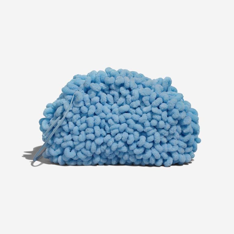 Bottega Veneta Pouch Small Chenille / Lamb Light Blue Front | Sell your designer bag