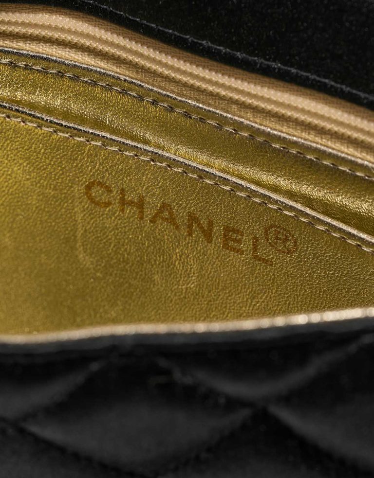 Chanel Timeless Handle Mini Satin Black Logo | Sell your designer bag