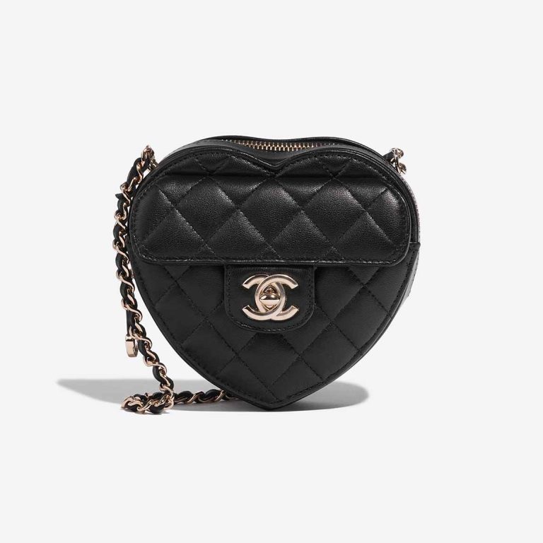 Chanel Timeless Heart Small Lamb Black Front | Sell your designer bag