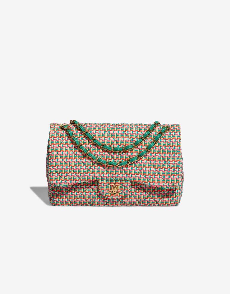 Chanel Timeless Jumbo Tweed Multicolour / Beige / Turquoise