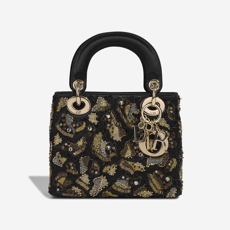 Dior Lady Bijou Mini Satin Black Front | Sell your designer bag