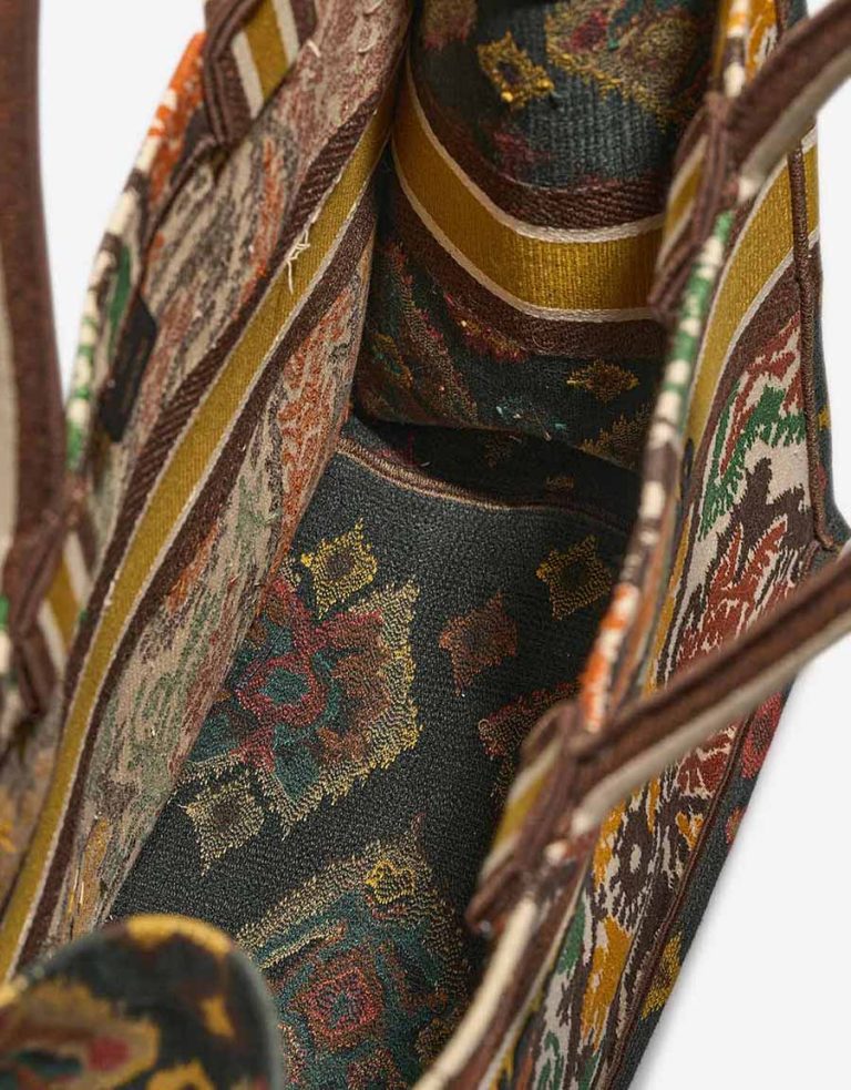 Dior Book Tote Large Fabric Brown / Yellow / Green Inside | Sell your designer bag