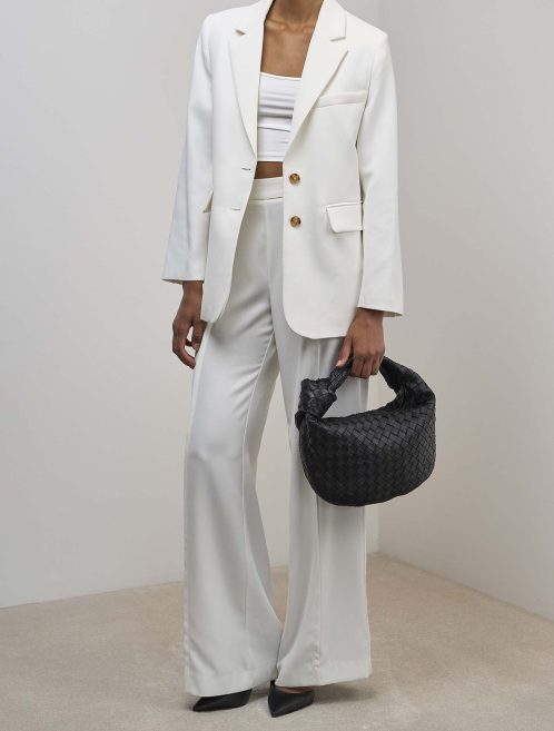 Bottega Veneta Jodie Teen Lamb Black on Model | Sell your designer bag