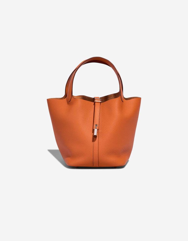 Hermès Picotin 22 Taurillon Clémence Orange Front | Sell your designer bag