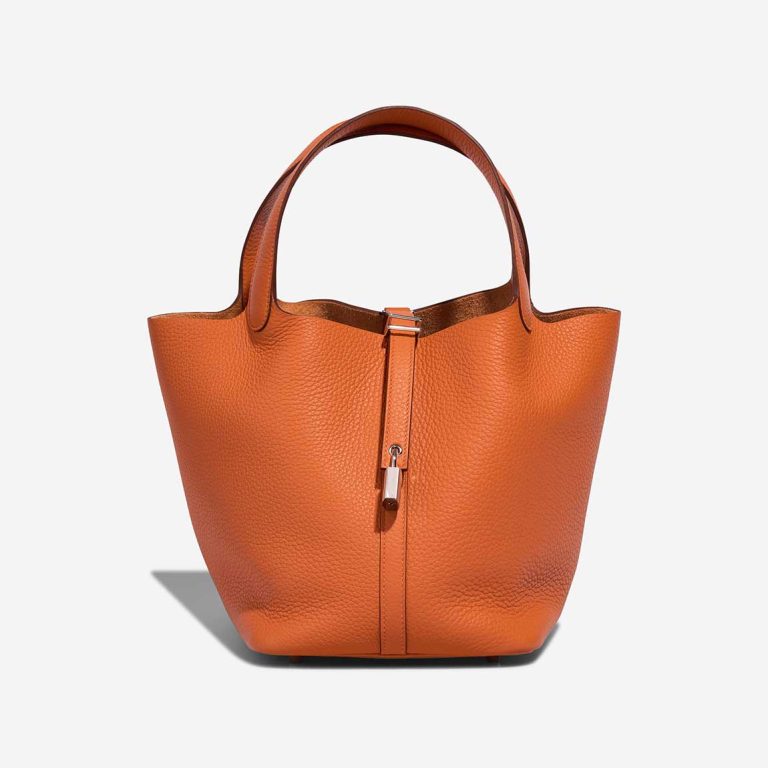 Hermès Picotin 22 Taurillon Clémence Orange Front | Sell your designer bag