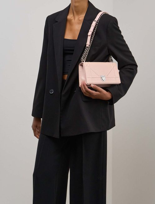 Dior Diorama Small Patent Light Pink on Model | Sell your designer bag