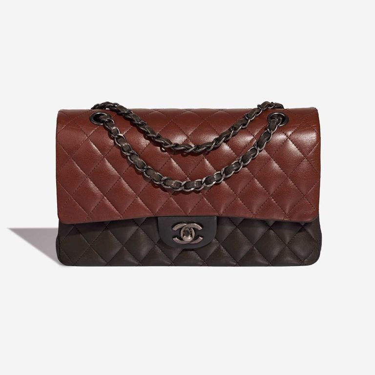 Chanel Timeless Medium Lamb Brown / Grey / Black Front | Sell your designer bag