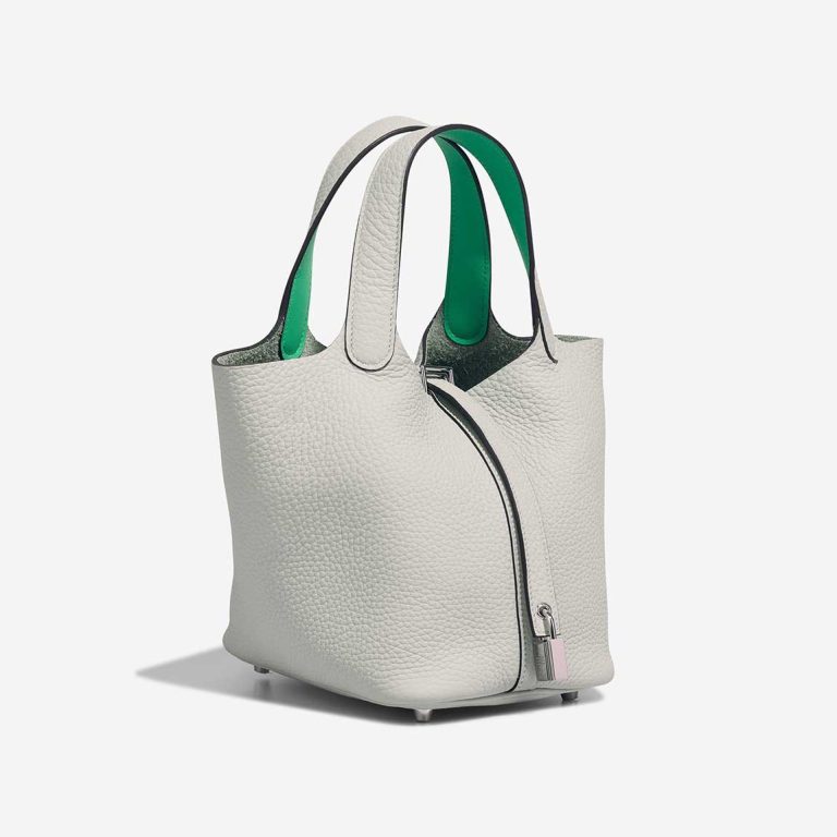 Hermès Picotin 18 Taurillon Clémence / Swift Gris Neve / Vert Comics | Sell your designer bag