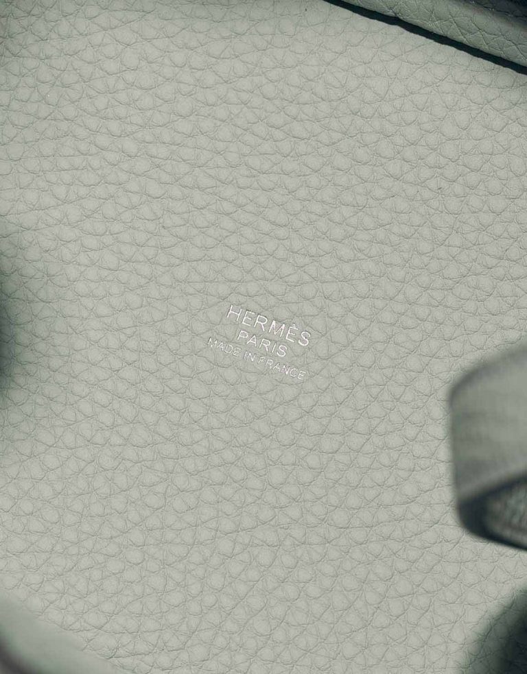 Hermès Picotin 18 Taurillon Clémence / Swift Gris Neve / Vert Comics Logo | Sell your designer bag