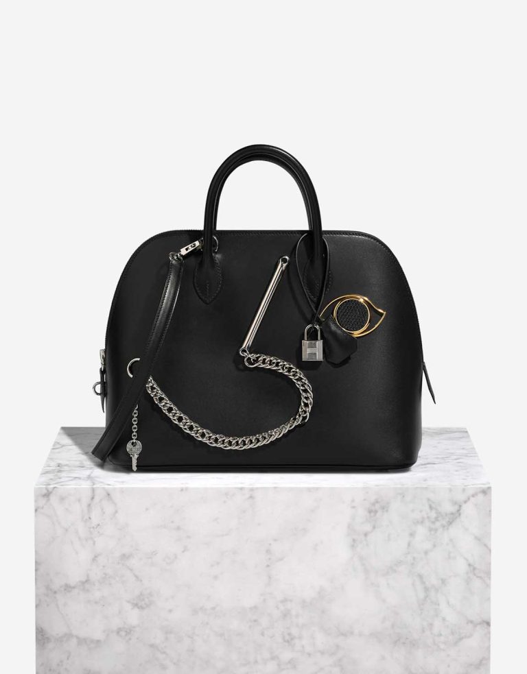 Hermès Bolide 1923 Smile 30 Tadelakt / Niloticus Lizard Black Front | Sell your designer bag