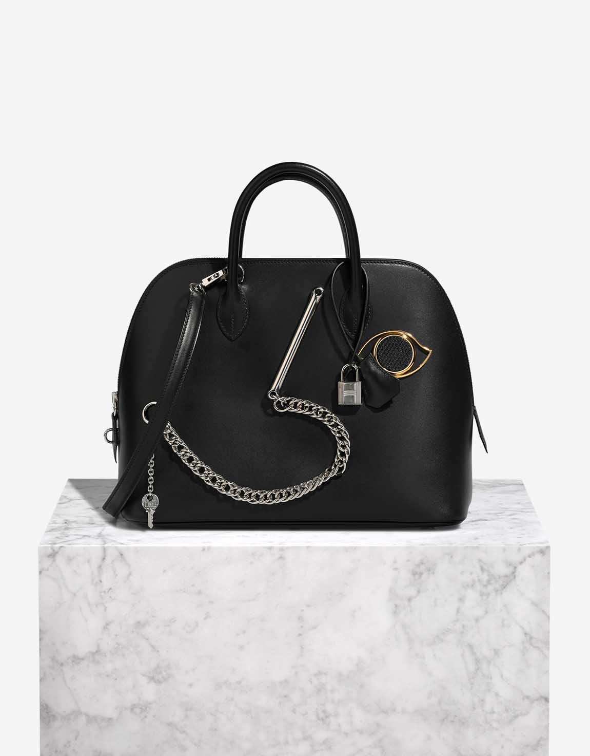 Hermès Bolide 1923 Smile 30 Tadelakt / Niloticus Lizard Black | SACLÀB