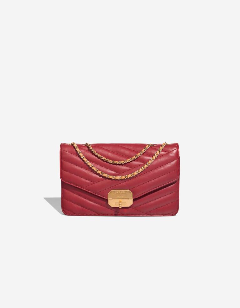 Chanel Gabrielle Flap Bag Medium Lamb Burgundy Front | Sell your designer bag
