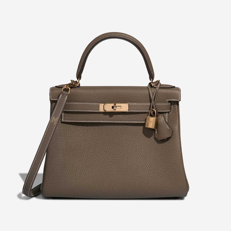 Hermès Kelly 28 Taurillon Clémence Étoupe Front | Sell your designer bag