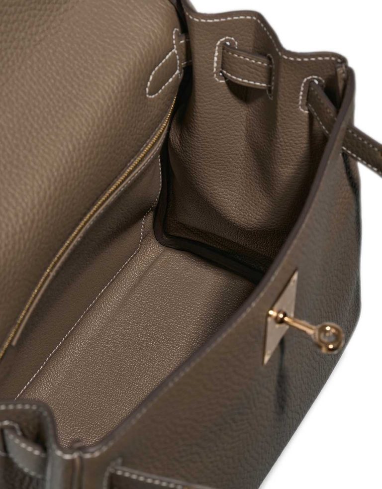 Hermès Kelly 28 Taurillon Clémence Étoupe Inside | Sell your designer bag