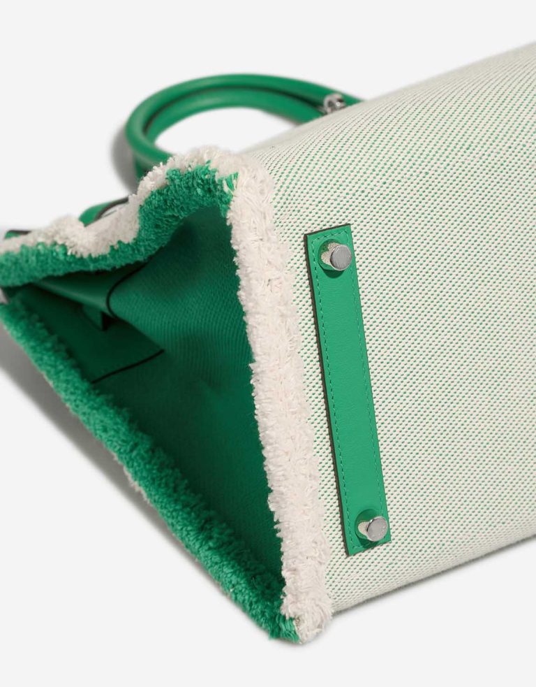 Hermès Birkin Fray 35 Swift / Toile Vert Menthe Signs of wear | Sell your designer bag