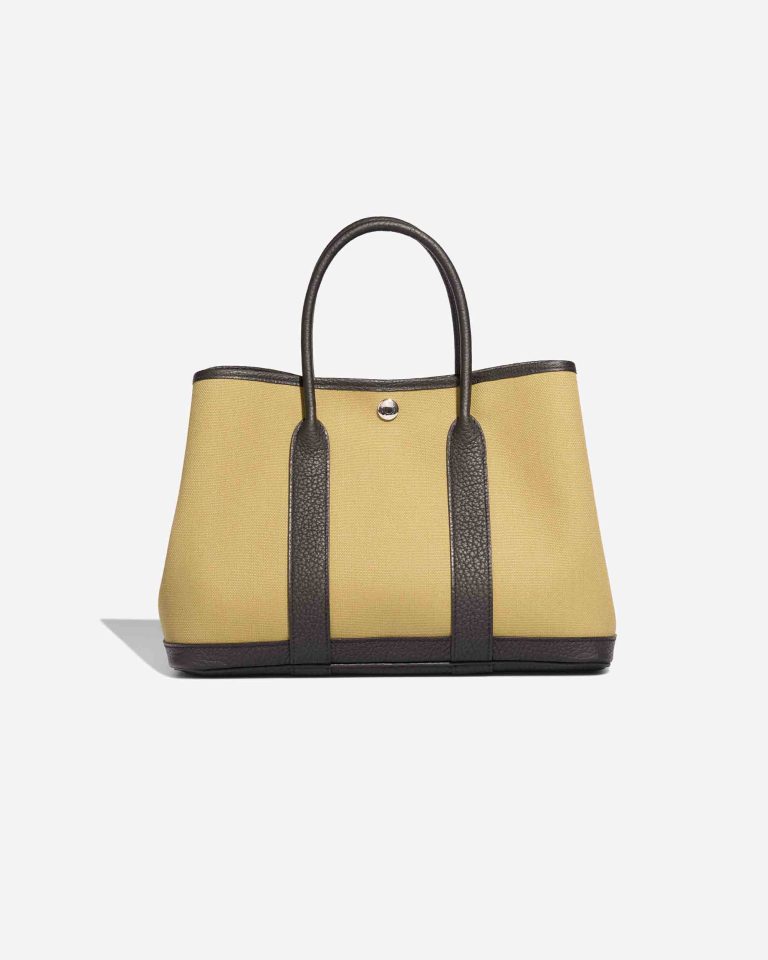 Hermès Garden Party 30 Toile / Veau Négonda Poussière / Black Front | Sell your designer bag