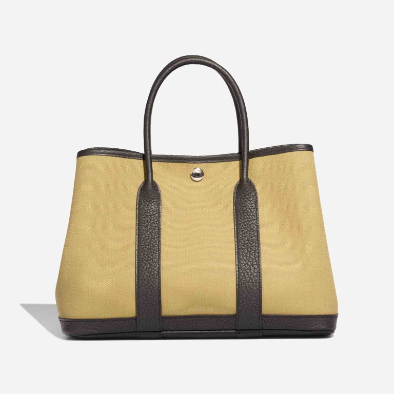 Hermès Garden Party 30 Toile / Veau Négonda Poussière / Black Front | Sell your designer bag