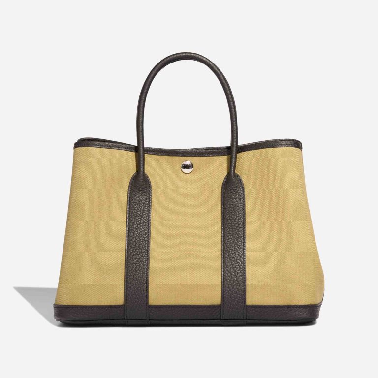 Hermès Garden Party 30 Toile / Veau Négonda Poussière / Black | Sell your designer bag