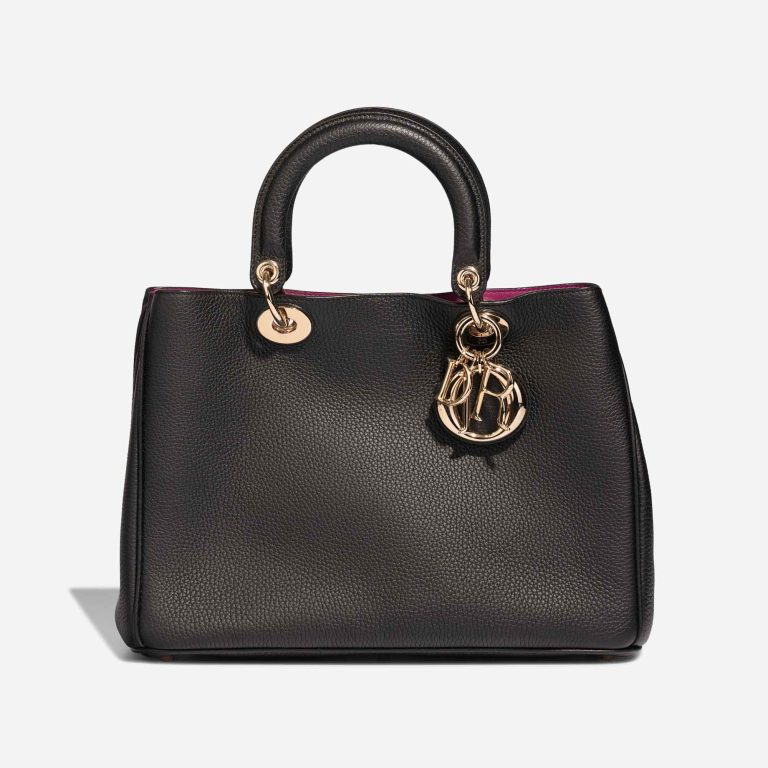 Dior Diorissimo Medium Calf Black / Fuchsia Front | Sell your designer bag