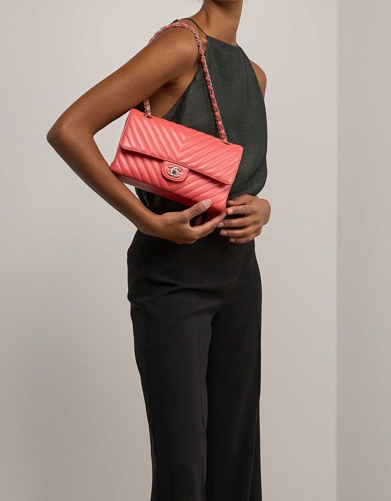 Chanel Timeless Medium Lamb Pink on Model | Sell your designer bag