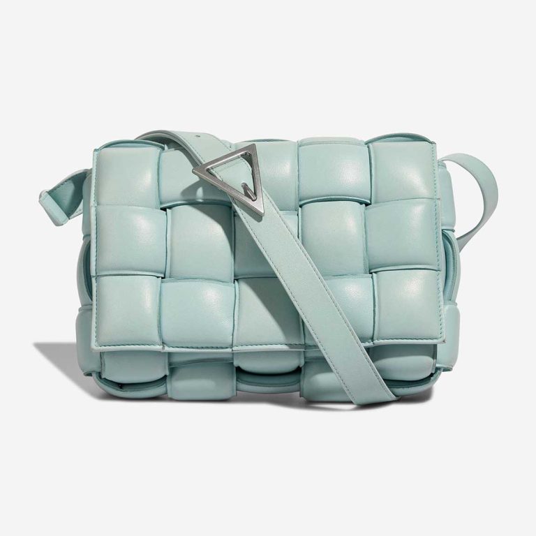 Bottega Veneta Cassette Calf Turquoise Front | Sell your designer bag