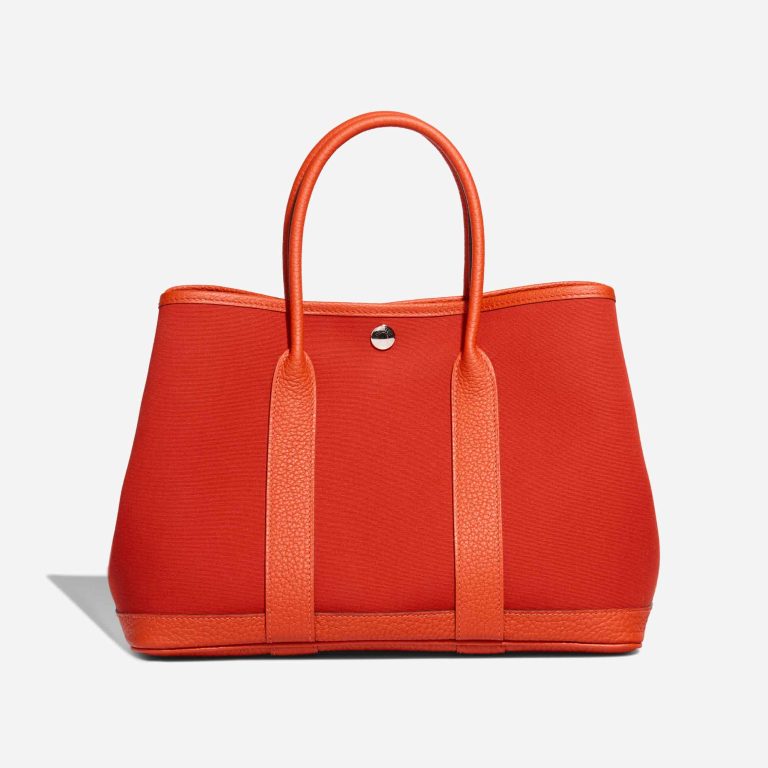 Hermès Garden Party 30 Toile / Taurillon Clémence Orange Mécano / Cuivre / Capucine Front | Sell your designer bag