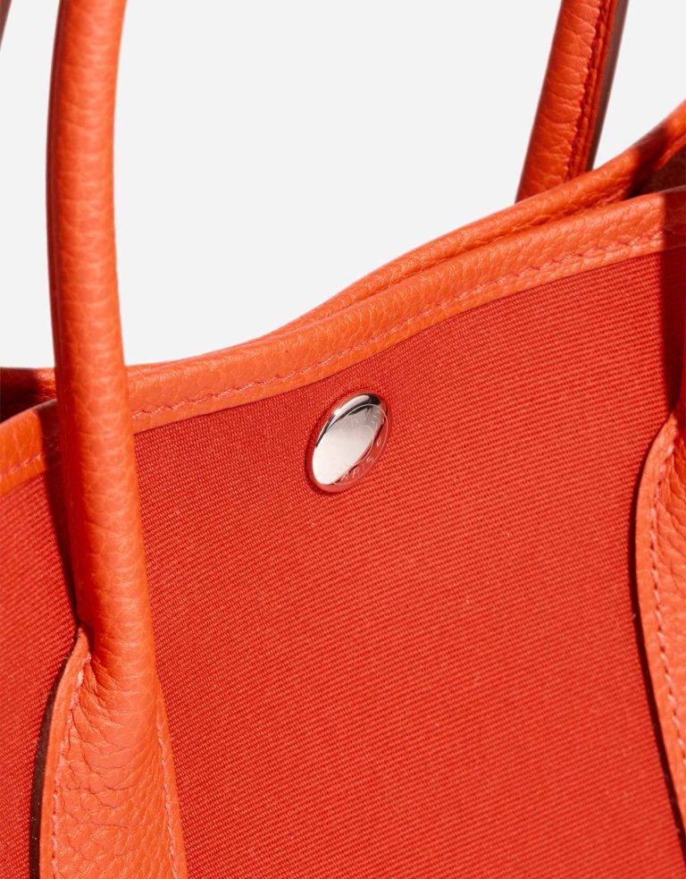 Hermès Garden Party 30 Toile / Taurillon Clémence Orange Mécano / Cuivre / Capucine Closing System | Sell your designer bag