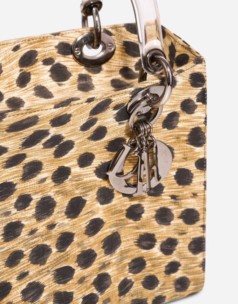 Dior Lady Medium Canvas Black / Brown Closing System | Sell your designer bag