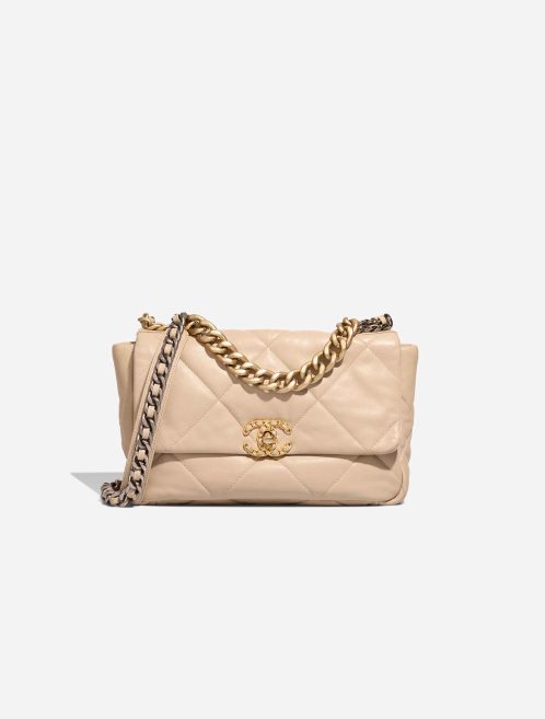 Chanel 19 Flap Bag Lamb Beige Front | Sell your designer bag