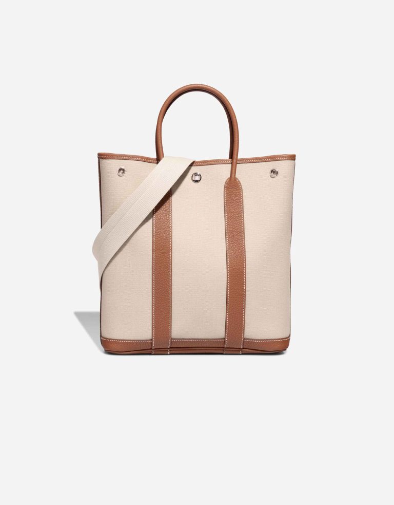 Hermès Garden File 28 Strap Toile / Clémence Béton / Gold Front | Sell your designer bag