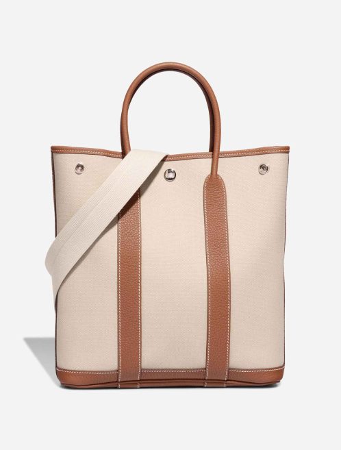 Hermès Garden File 28 Strap Toile / Clémence Béton / Gold Front | Sell your designer bag