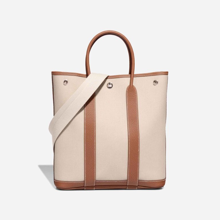 Hermès Garden File 28 Strap Toile / Clémence Béton / Gold Front | Sell your designer bag