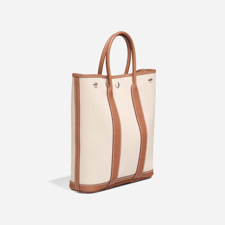 Hermès Garden File 28 Strap Toile / Clémence Béton / Gold | Sell your designer bag