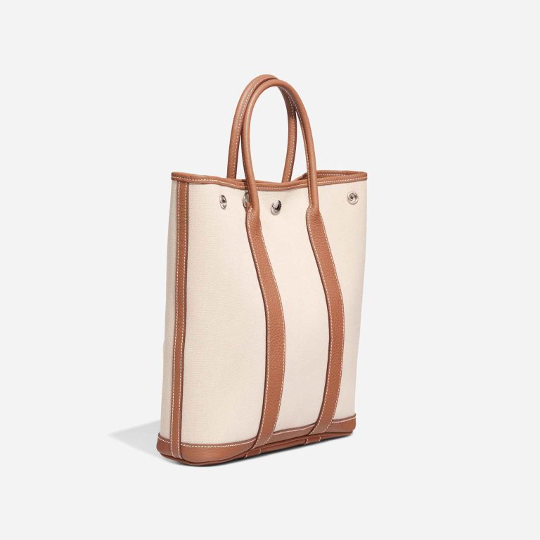 Hermès Garden File 28 Strap Toile / Clémence Béton / Gold | Sell your designer bag